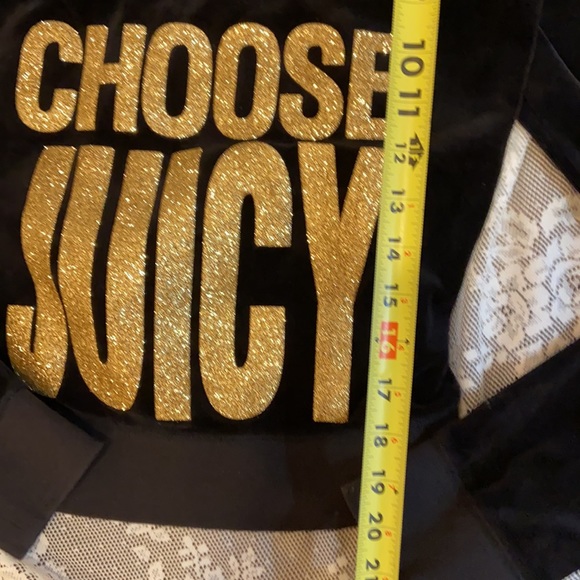 Y2K Juicy Couture Black VELOUR Tracksuit Set CHOOSE JUICY GOLD BLING - Picture 11 of 17